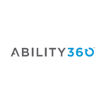 Ability 360 logo in dark grey and bright light blue.