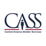 CASS (Central Arizona Shelter Services) logo in dark blue and dark red