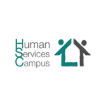 Human Services Campus dark grey and teal logo
